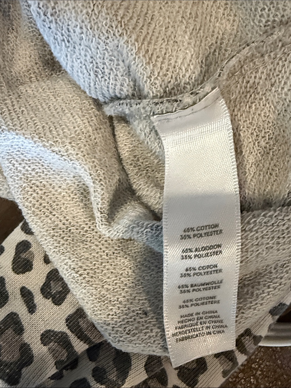 Alternative Leopard Print Hooded Pullover  Sweatshirt - Neutral Tones- small - Picture 3 of 3